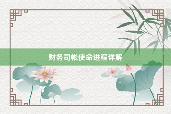 财务司帐使命进程详解
